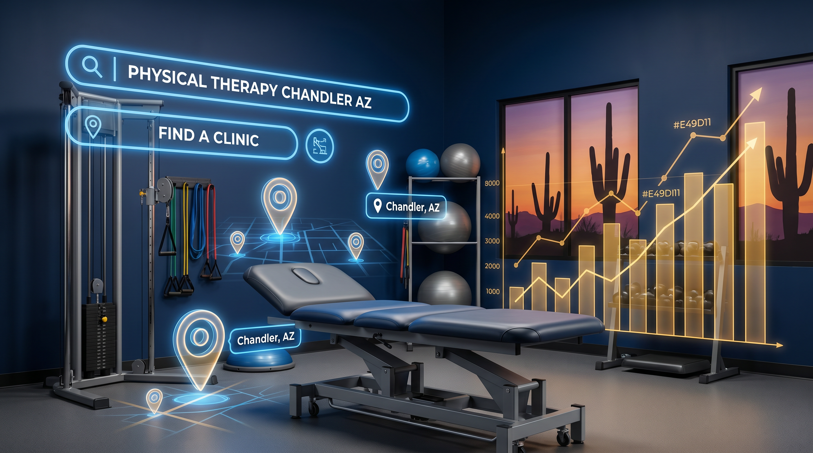 Physical therapist marketing strategies in Chandler Arizona with digital marketing elements and analytics